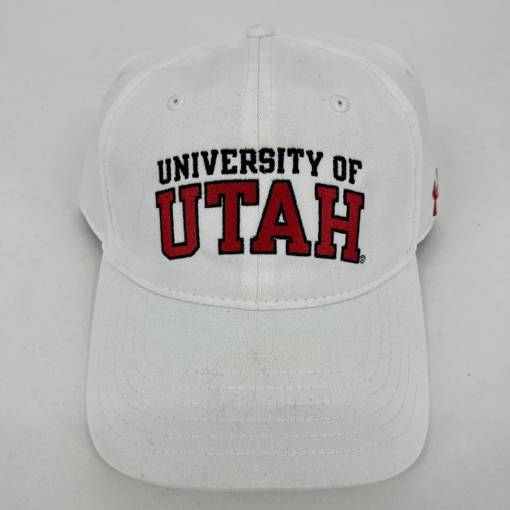 Under Armour University of Utah Utes Baseball Cap White Adjustable Hat Mens